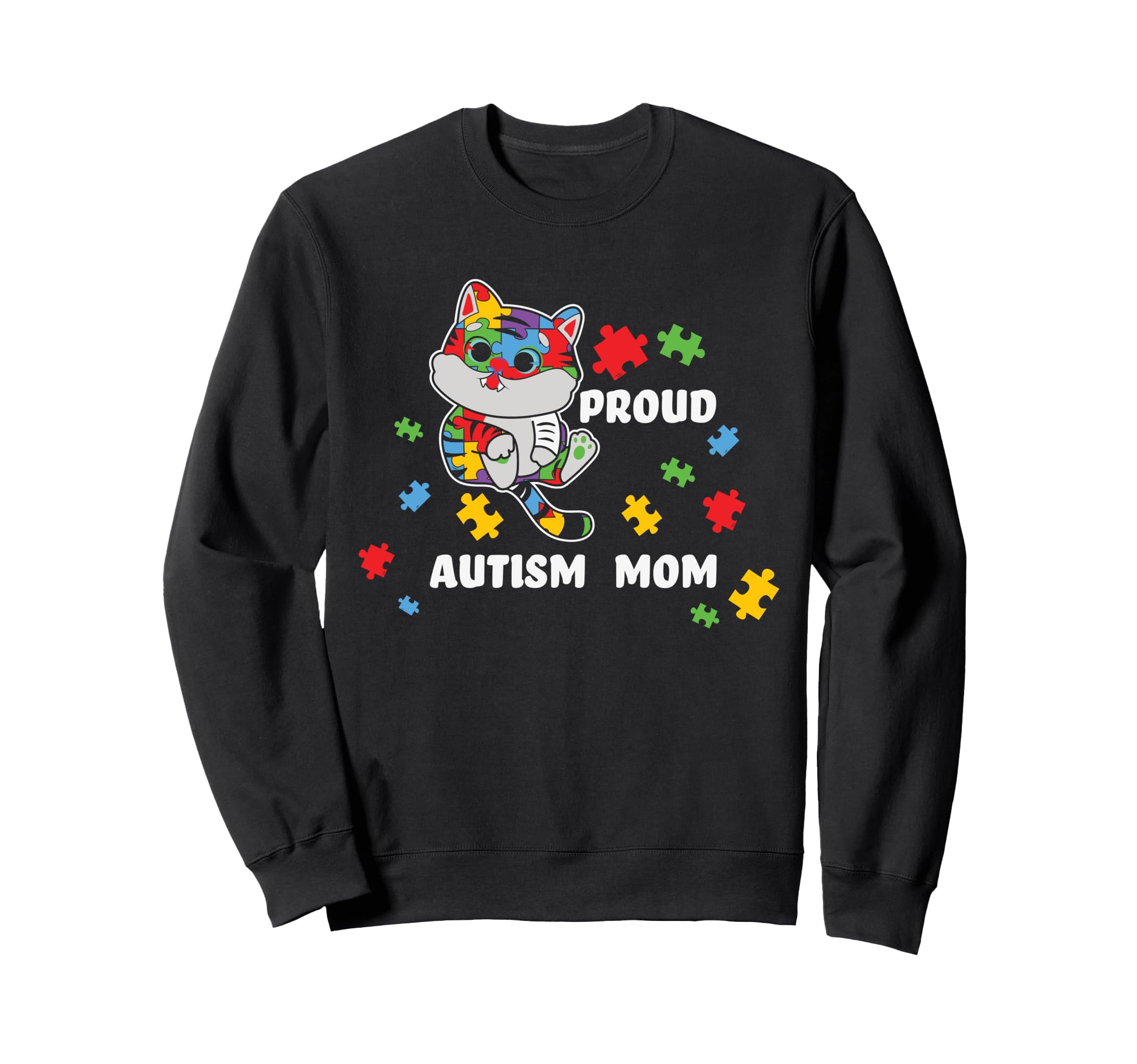 

Pride Autism Awareness Women s – Proud Autism Mom Tiger Puzzle Sweatshirt