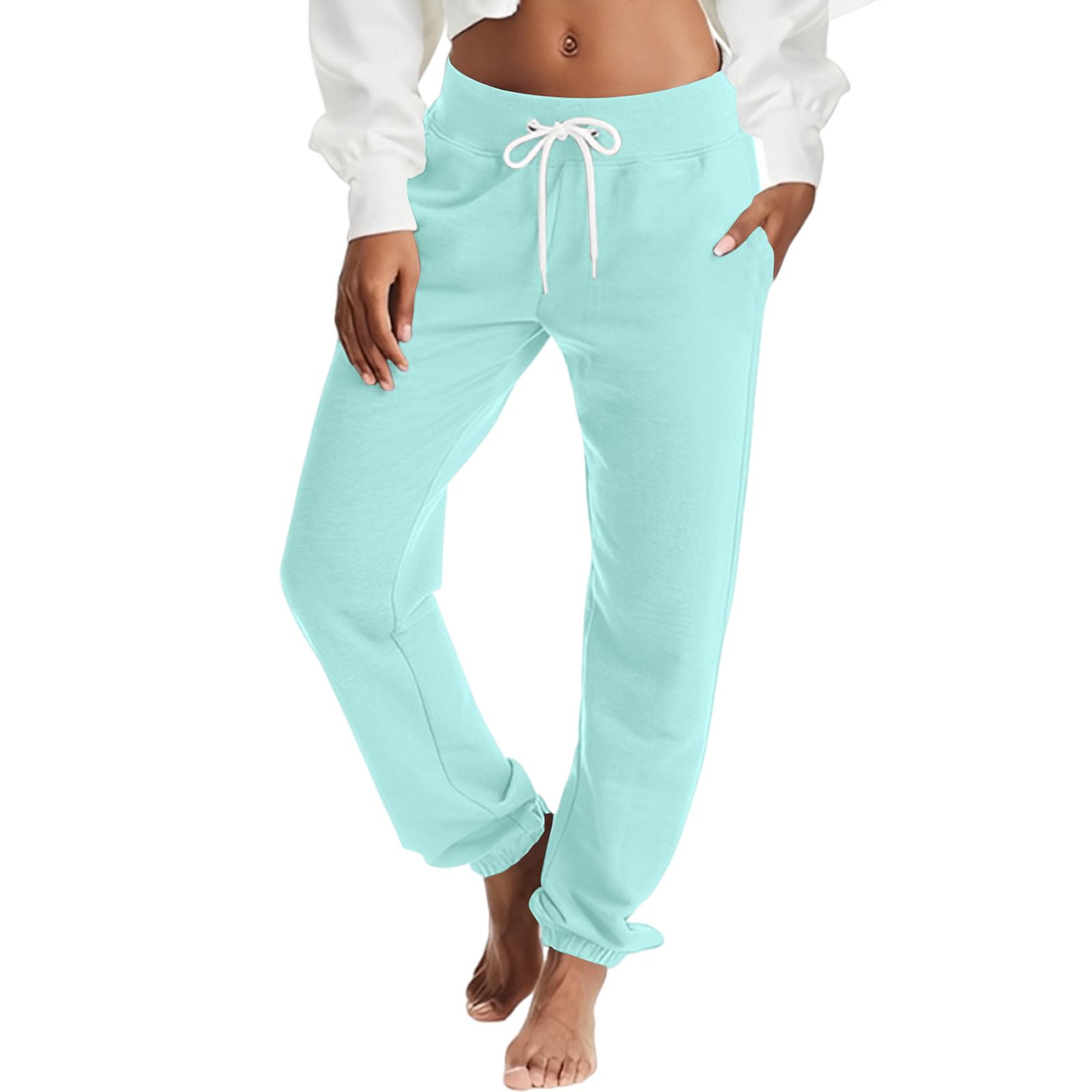 Women s Drawstring Waist Jogger Pants with Pockets Lightweight Elastic Cuff Sweatpants for Daily Wear Lounge Yoga XL