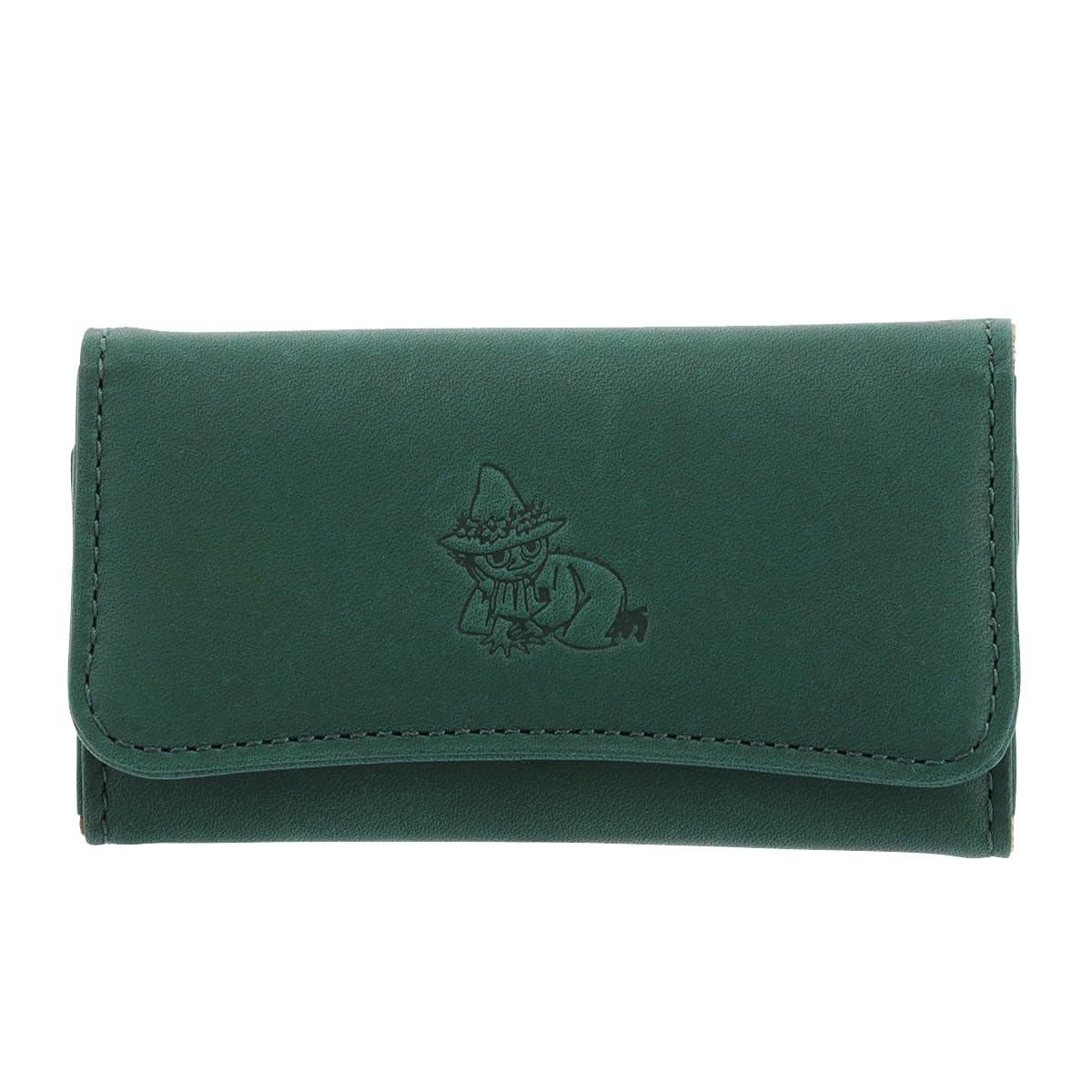 

Moomin Key Case Genuine Leather Debossed MOOMIN Cowhide Made in Japan Embossed Leather Snufkin Green [Kisora] Women s KIMN-003 зелений