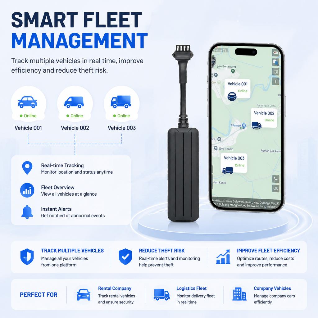 4G GPS Vehicle Tracker C2 Real-Time Car Locator GPS LBS WiFi Tracking Cut Off Alarm Free APP for Car Motorcycle Fleet