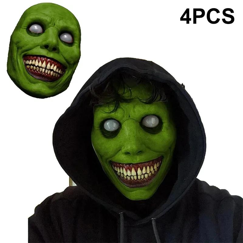Halloween White Eyed Devil Mask Reusable Adjustable Scary Mask Smile Exorcist Mask Halloween Party Decoration Maskscarnaval mask