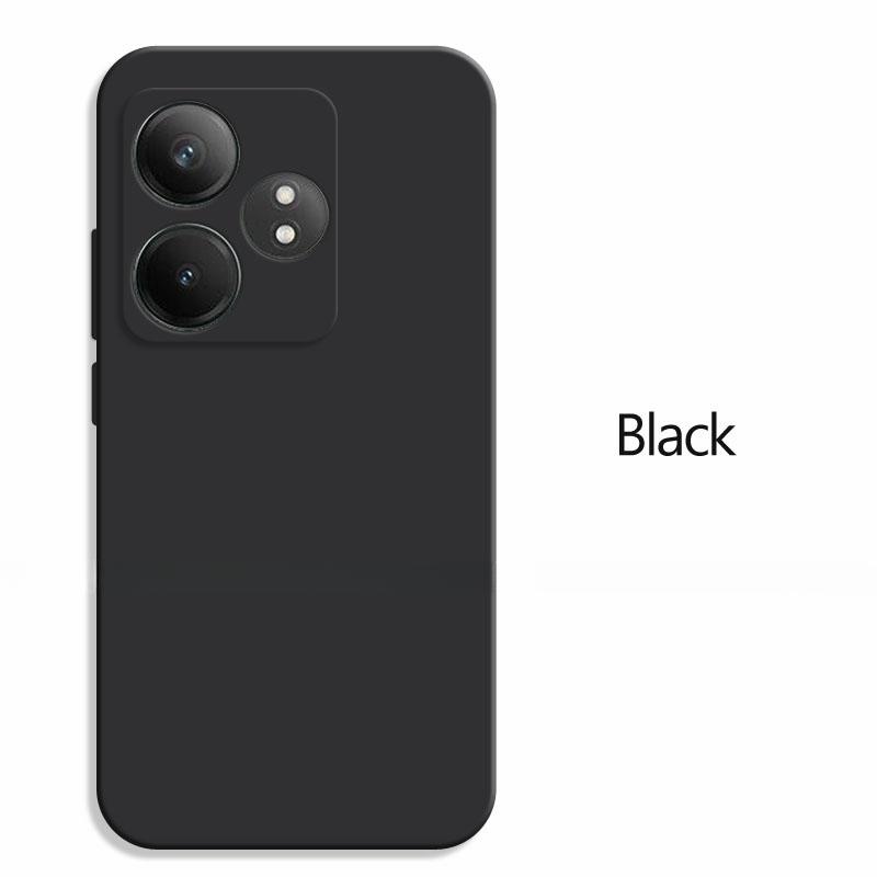 

Чехол для Oppo Realme GT Neo6 SE Realme GT Neo6 SE, матовая кожа, полная защита, противоударный чехол из жидкого силикона из ТПУ для задней панели телефона Realme GT Neo6 SE Realme GT Neo6 SE чёрный