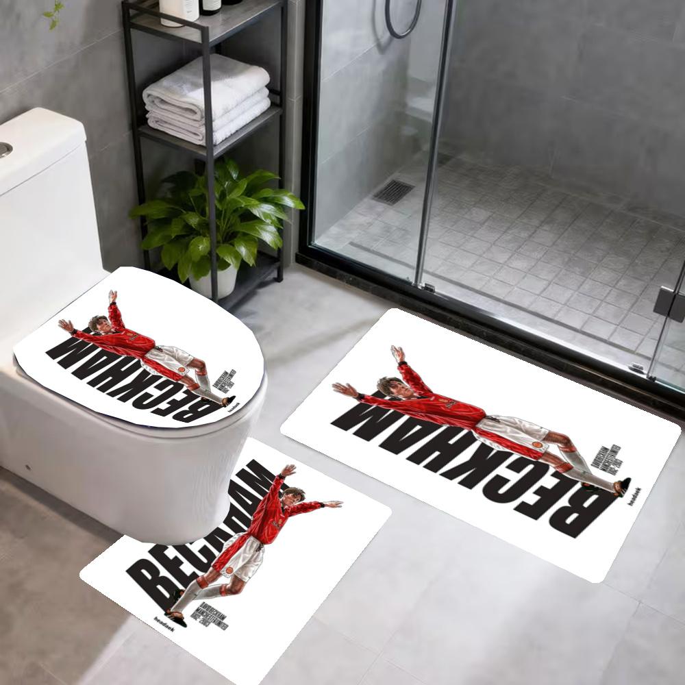 Beckham3 3Pcs Bathroom Mat Nonslip Floor Mat Set Toilet Lid Bathroom Mat Bathroom Absorbent Door Mat Decoration