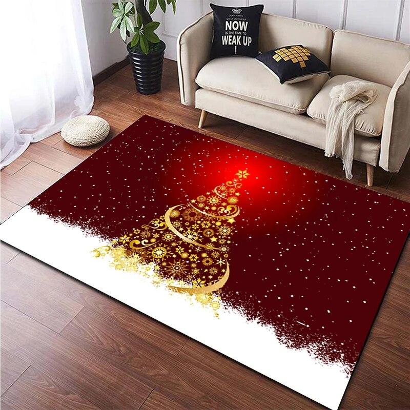 Weihnachten HD-bedruckter großer Teppich, Teppich für Wohnzimmer, Schlafzimmer, Sofa-Dekoration, rutschfeste Fußmatten, Dropshipping Alfombras