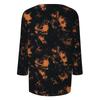 Women's Fashion Casual Three-Quarter Sleeve Halloween Print Neck Top
