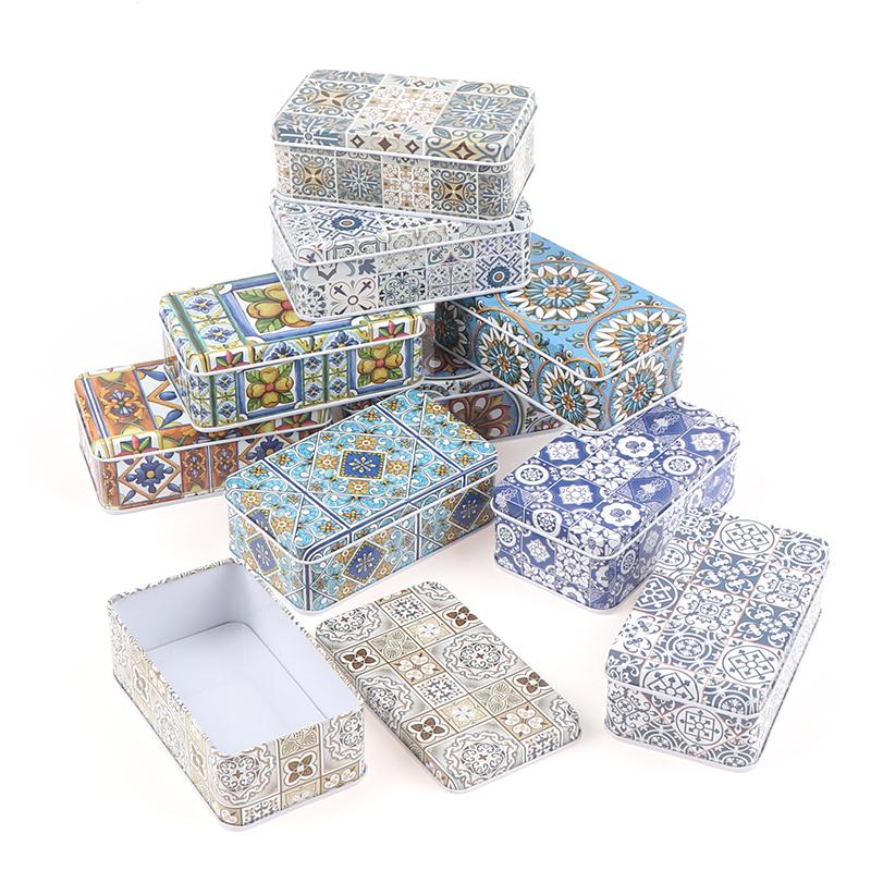 11.5*6.5*4Cm Storage Jars Rectangular Iron Tin Pill Gift Coin Jewelry Box Home