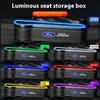 qmzhr10 For Ford Mondeo Focus Explorer Escape Kuga Everest Bronco F-150 Ranger Transit Car Seat Gap Light Storage Box