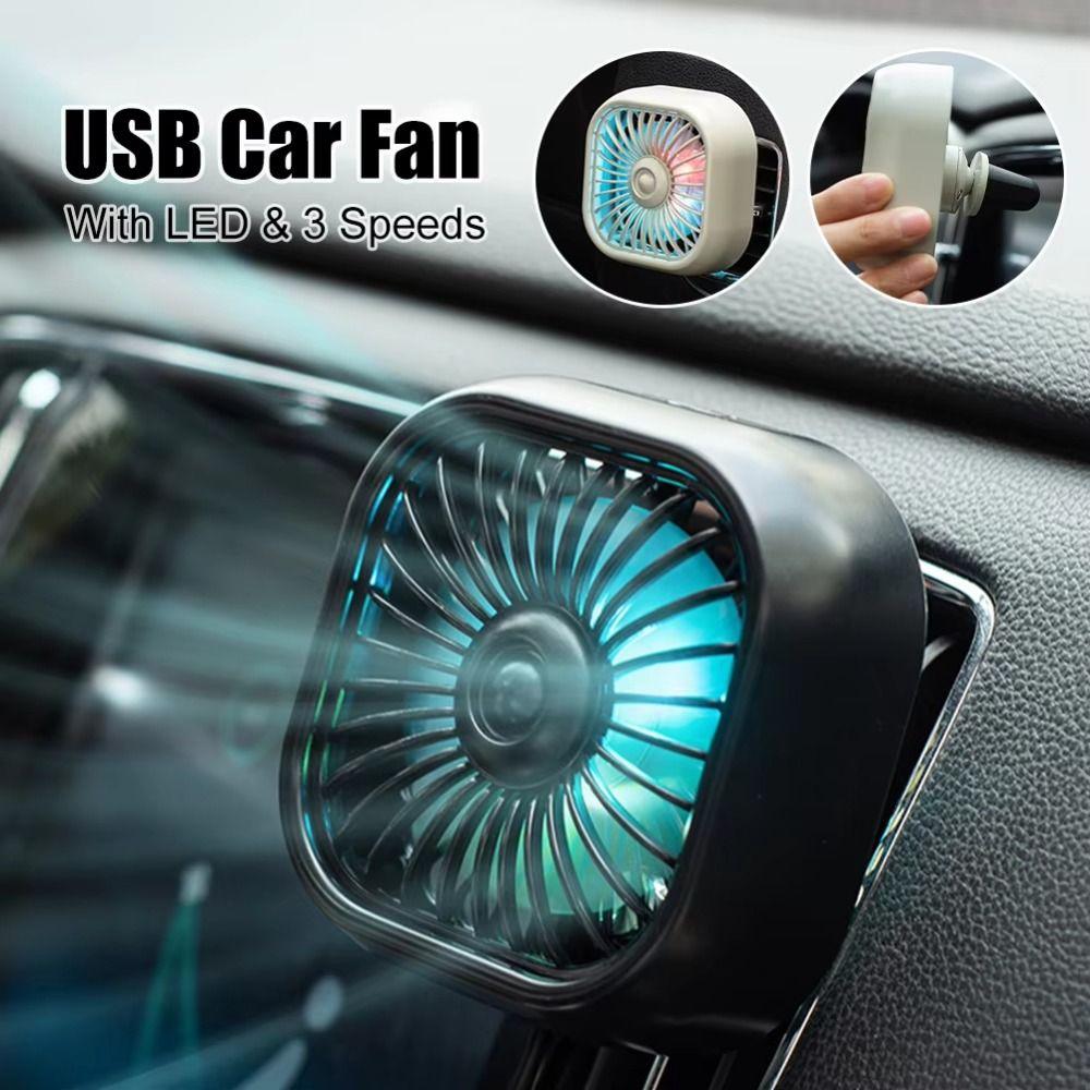 Adjustable Car Air Outlet Fan 3 Speed Car Mounted Air Cooler USB Small Cooling Fan Automotive Use