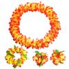 4Pcs/set Hawaiian Leis Garland Bracelets For Luau Summer Tropical Birthday Party Decoration Artificial Flower Wreath Necklace