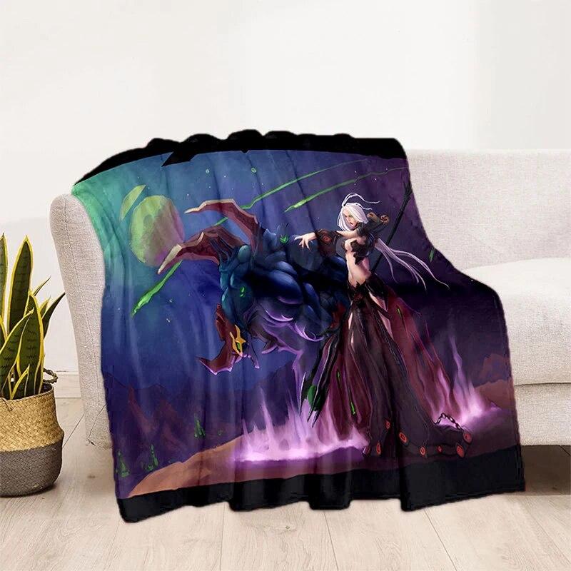 World of Warcraft Pattern Oversized Manta Sofa Bed Cover Soft and Hairy Blanket Plaid Soft Warm Flannel Throw Blankets Fans Gift