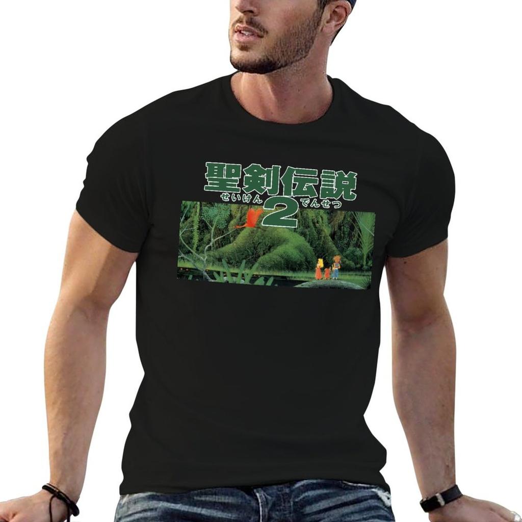 Secret Of Unisexa Japanese Version Promotional Artwork (Seiken Densetsu 2) TShirt Anime T Shirts Tops Unisexs Big And Tall T Shirts