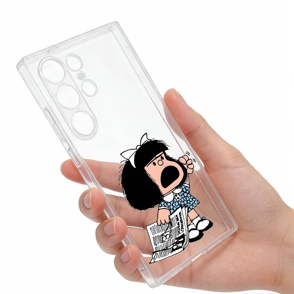 

Funny Girl M-Mafalda Phone Case For Samsung S25,S24,S21,S22,S23,S20,Ultra,Plus,lite,fe,5G Transparent Cover Samsung S22plus5G