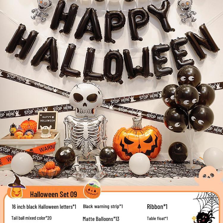 Halloween Balloon Decorations - Pumpkins, Ghosts, Bats, Skulls for Party Ambience