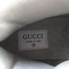 Makellose GUCCI Sneaker Interlocking G High-Top Weiß Khaki Leder Damen 36.5 Gebraucht