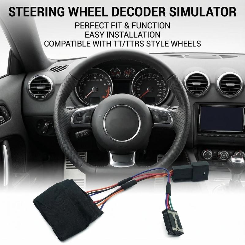 ABS Construction Steering Lock Bypass Simulator Cable Easy Installation for TTRS Steering Wheel Emulator Decoders
