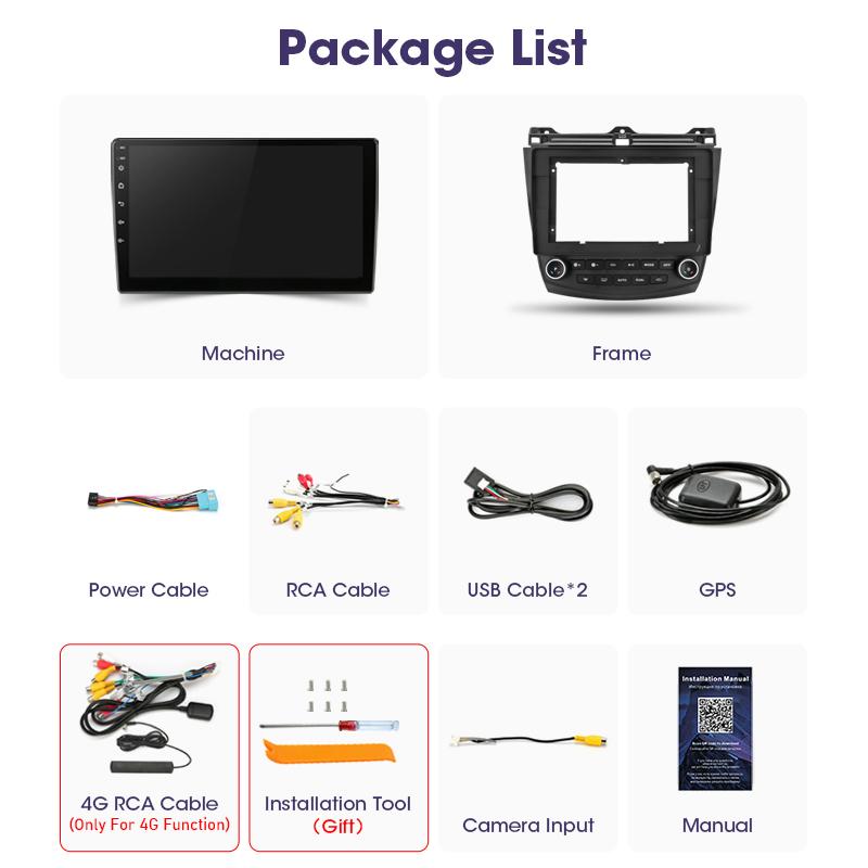 2 Din Android 12 Car Radio For Honda Accord 7 2005 - 2008 Multimedia Video Player GPS 4G WIFI Carplay Auto Stereo RDS Head Unit