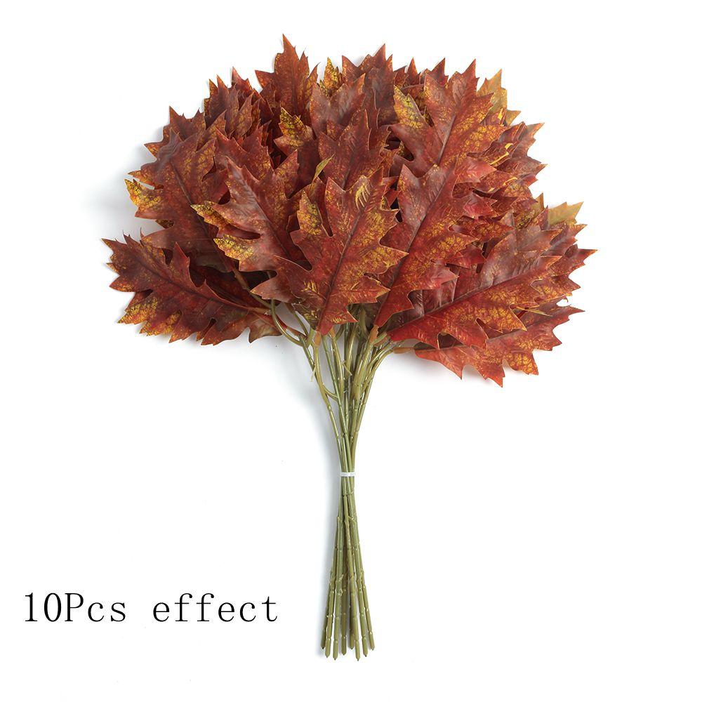 10Pcs Artificial Leaf Plant Bouquet Fake Leaf for Home Room Decor Garden Wedding Marriage Decoration Outdoor Garland Ornaments