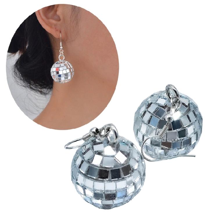Reflective Ball Earrings Dangle Earrings Ear Jewelry for Fashion Enthusiasts