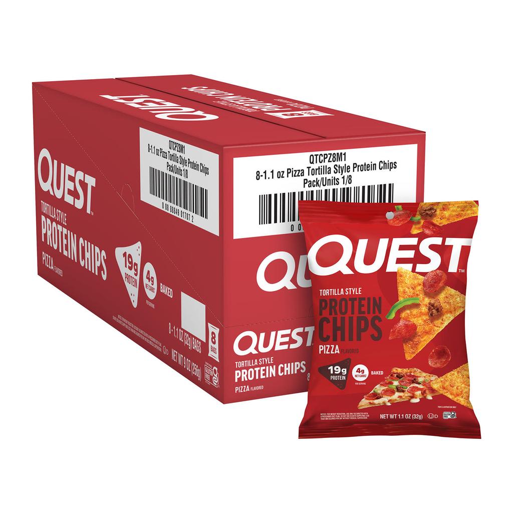 Quest Nutrition, Tortilla-style Protein Chips, Pizza, 8 Packs, 32g (1.1oz) Each