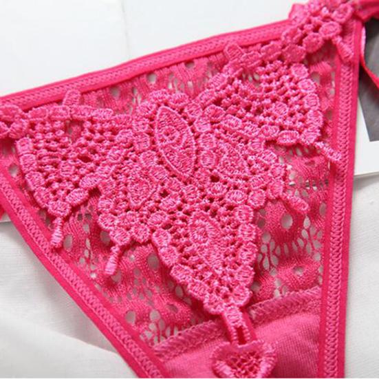 Briefs Sexy G-String Nylon Bowknot Dangle Bead Knickers for Everyday