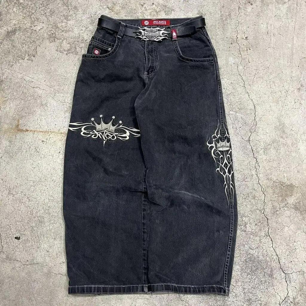 American Y2K Polar Boy Hip-Hop Embroidered Straight-Leg Jeans for Men