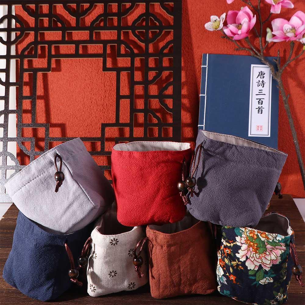 Drawstring Bundle Pocket Cotton Linen Teaware Storage Bag Teapot Bundle Pocket Tea Tools Teacup Bag