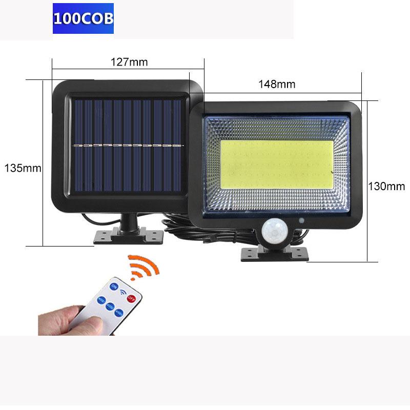 100LED Solar Licht Außen Motion Sensor Aufladen Solar Wand Licht Wasserdicht Notfall Led Licht Straße Garten Veranda Lampe