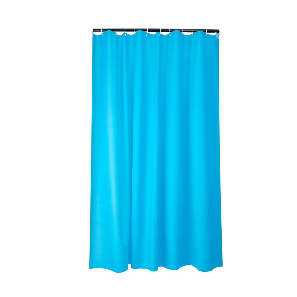 Solid Color Waterproof PEVA Shower Curtain with Hooks - Mold Resistant, Available In Full Color Range