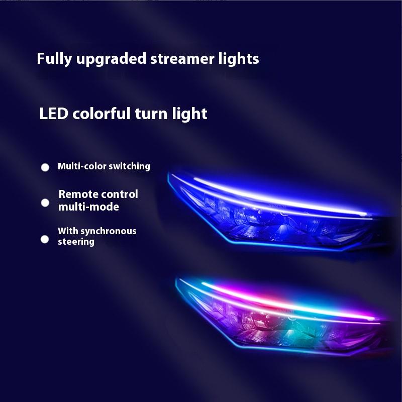 Car LED flashing daytime running lights with flowing water turning lights, multi-function car daytime running lights, no disasse