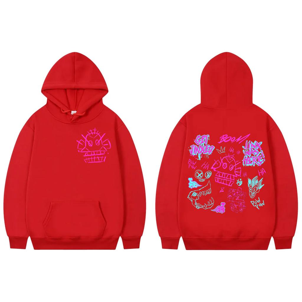 Game Anime Jinx Graffiti Print Hoodie Harajuku Oversized Clothing Pullovers Men Women Fashion Hooded Sweatshirts