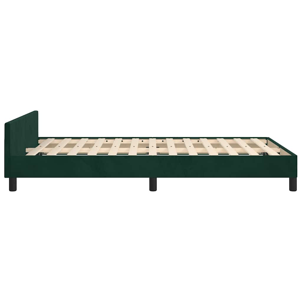 Bed Frame (No Mattress) Dark Green 120x200 cm Velvet