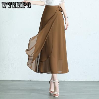 One Piece Skirt New Chiffon Skirt Women's Summer Thin High Waist Skirt