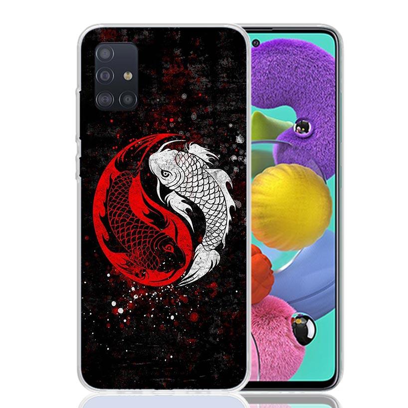 

Japan Koi Fish Yin Yang Art Phone Case for Samsung Galaxy A52 A51 A50S A12 A22 A32 A72 A10S A30S A31 A71 Note 20 Ultra 10 Plus S Samsung A10S