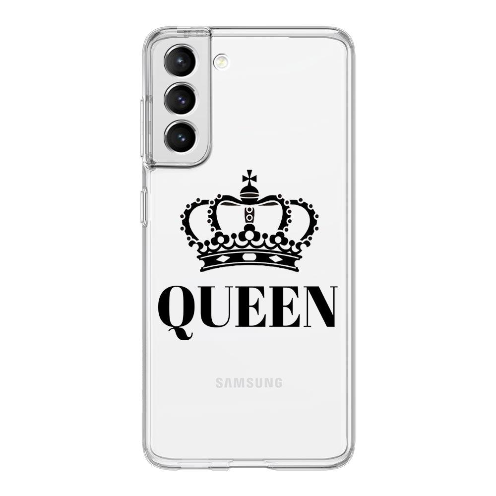 Phone Case For Samsung Galaxy S24 Ultra S23 FE S22 S20 S21 5G S10 S9 Plus S10E S8 Soft Clear Couple Style Crown King Queen Cover