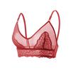 Women French Lace Bra, Wireless Thin Cup Sexy Sheer Lingerie, European American Style Comfortable No Underwire Bra
