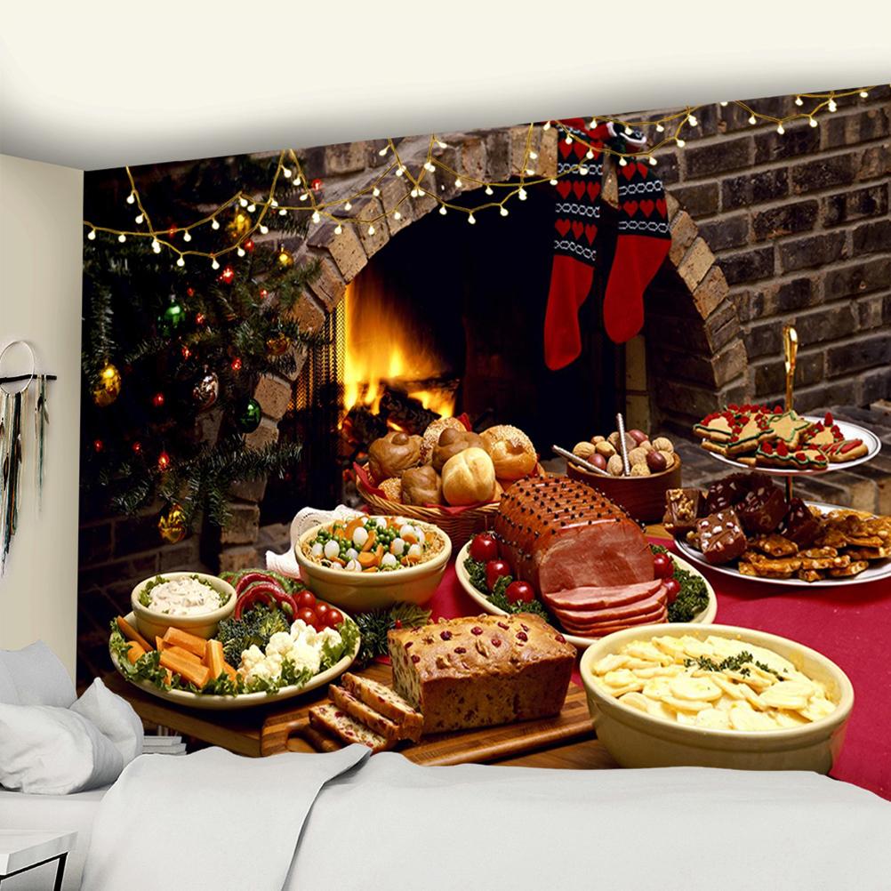 Рождественская серия гобелен настенный праздничный колдовство подарок свеча — фото 5