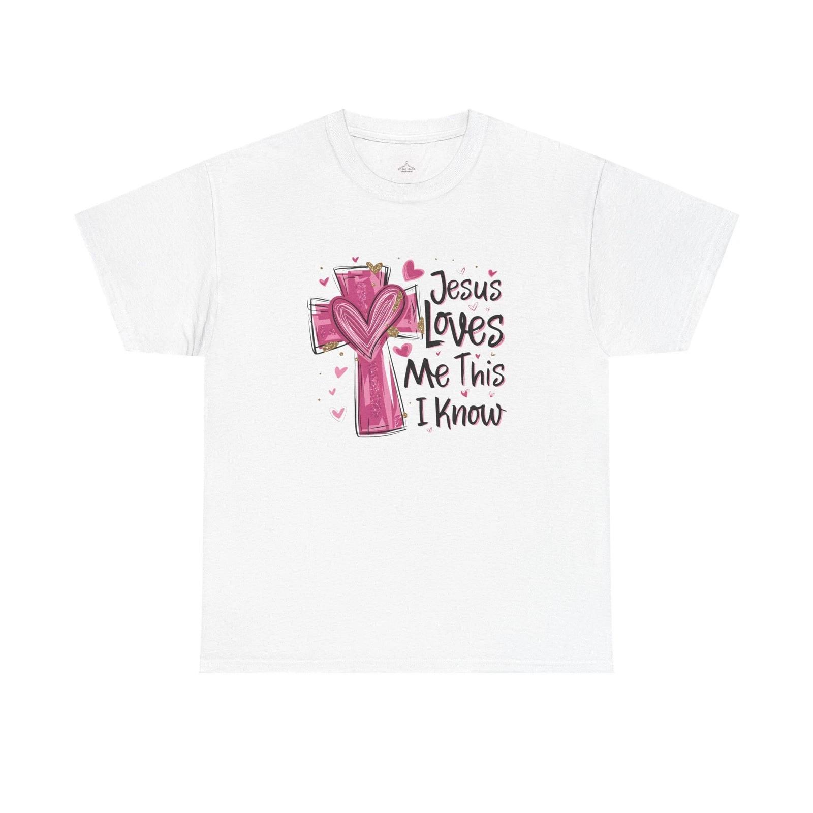 Christian Faith Tee, Jesus Loves Me Shirt, Cute Religious Gift, Unisex Cotton L