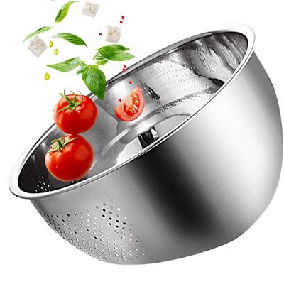 1pc Rice Washing Bowl Stainless Steel Sieve Strainer Colander Basket Drain Rinse Kitchen Tools Gadgets Rice Sieve Net
