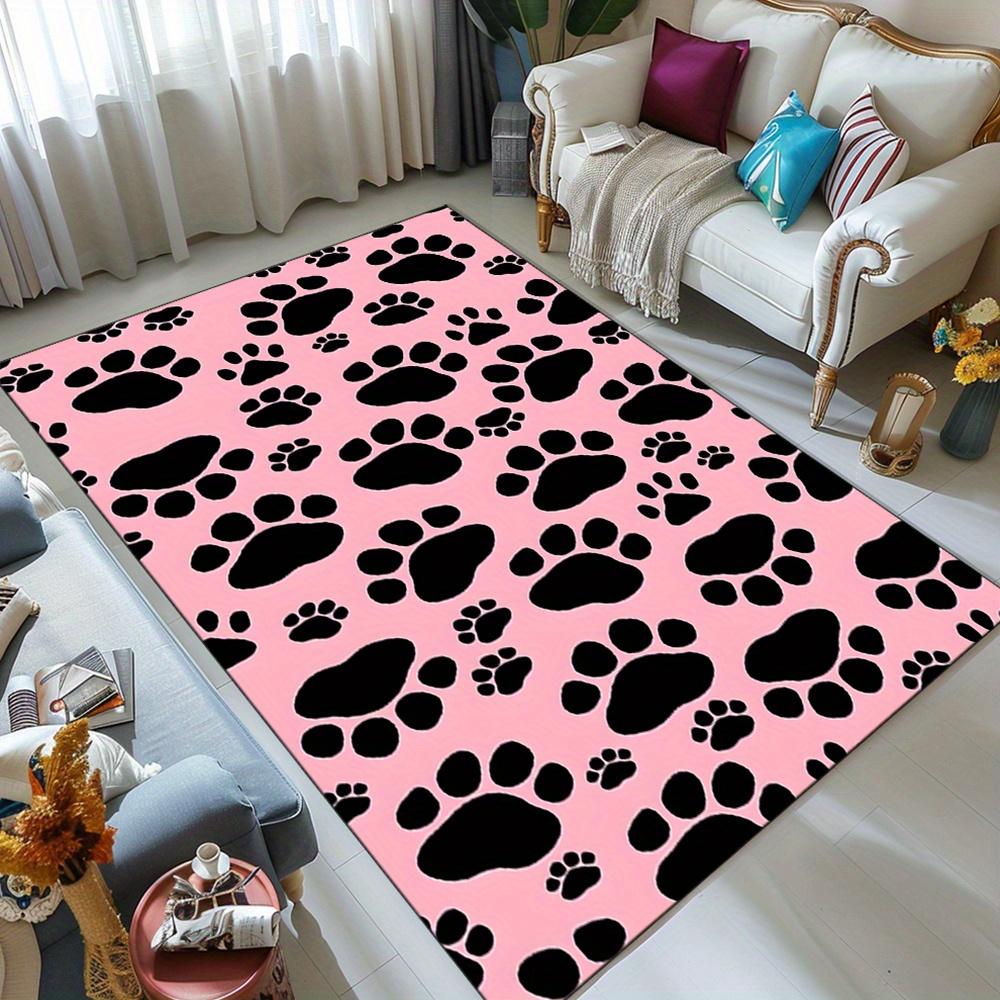 

Animal Paw Print Polyester Area Rug - Large Durable Crystal Velvet Carpet Mat for Bedroom, Living Room, Study - Heavy 50x80cm