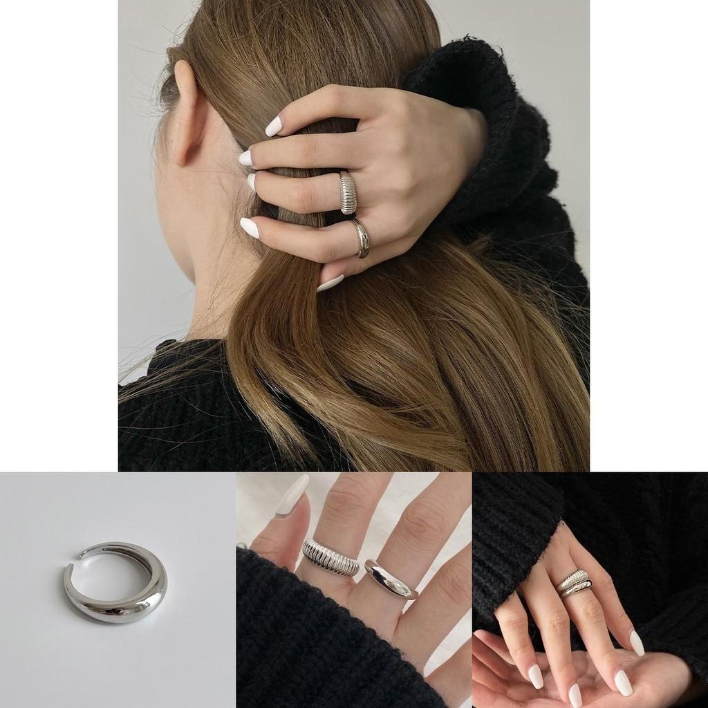 S925 Unique Silver Ring For Women With Eyecatching Geometric Features And Polish Sleek