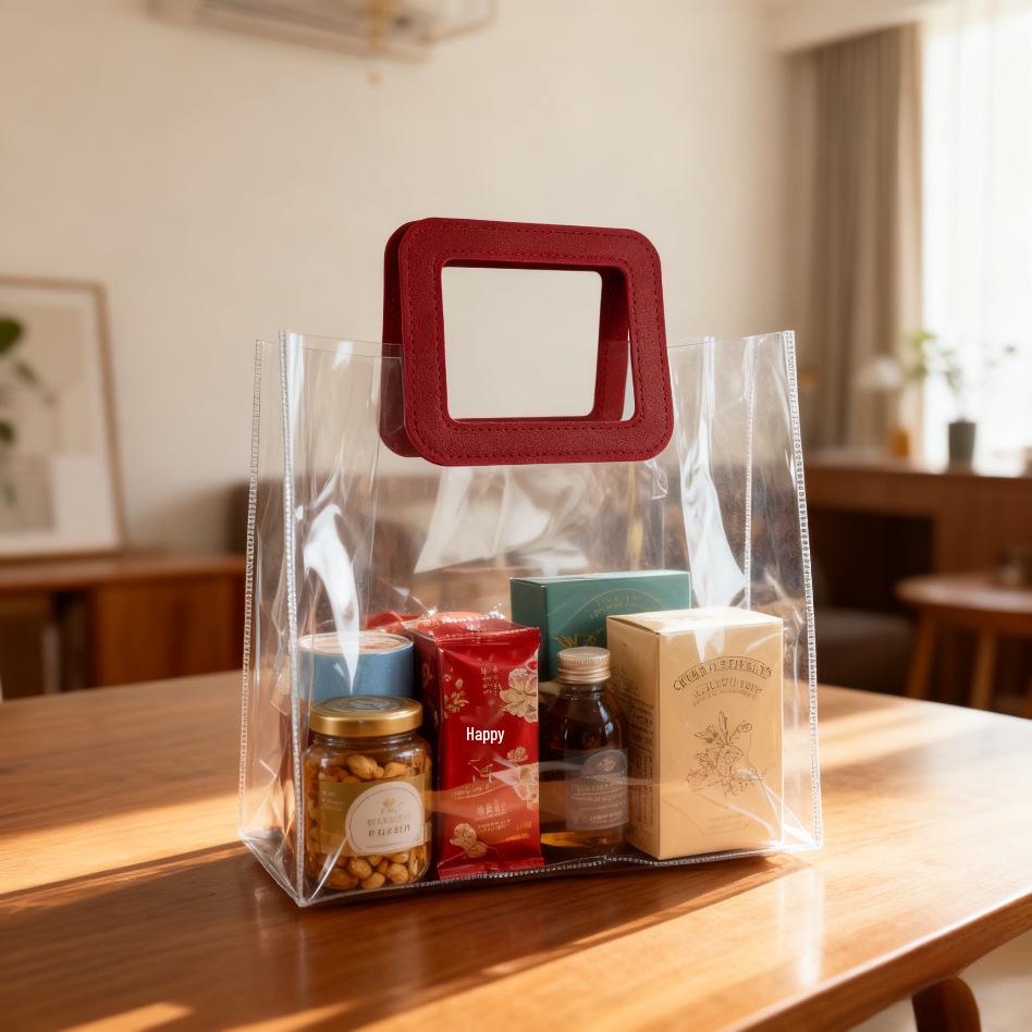 Clear PVC Tote Bag for Festivals, Souvenirs, Weddings, and Bridesmaid Gifts.