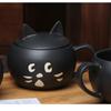 Überraschungskatze schwarz bedeckte Tasse aus Keramik für Zuhause, Paar, Kaffee, Milch, japanisches kreatives Geburtstagsgeschenk