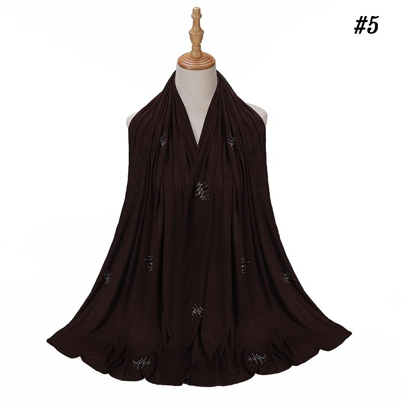 Ribbed Jersey Hijab Soft Breathable Stretch Scarf Shiny Sequins Muslim Shawls Wraps Islamic Headscarf Foulard