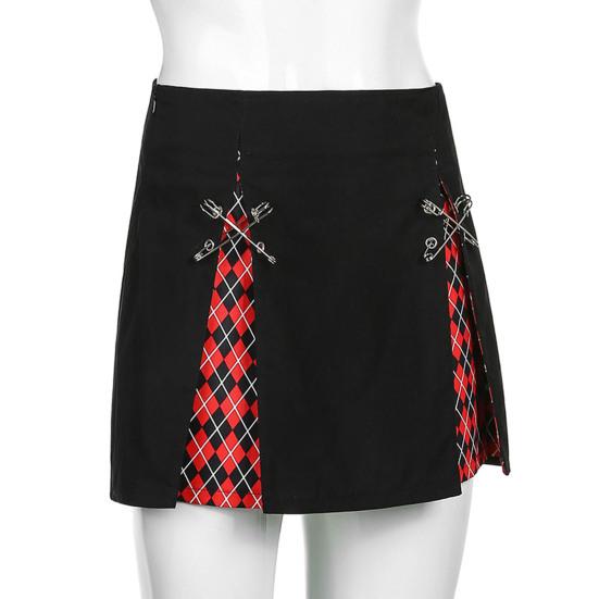 

Трендовая мини-юбка в клетку с молнией в стиле стритвир для вечеринки для женщин s S 2