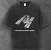 Unisex International Space Station Graphic T Shirt Black Retro Streetwear S-2XL