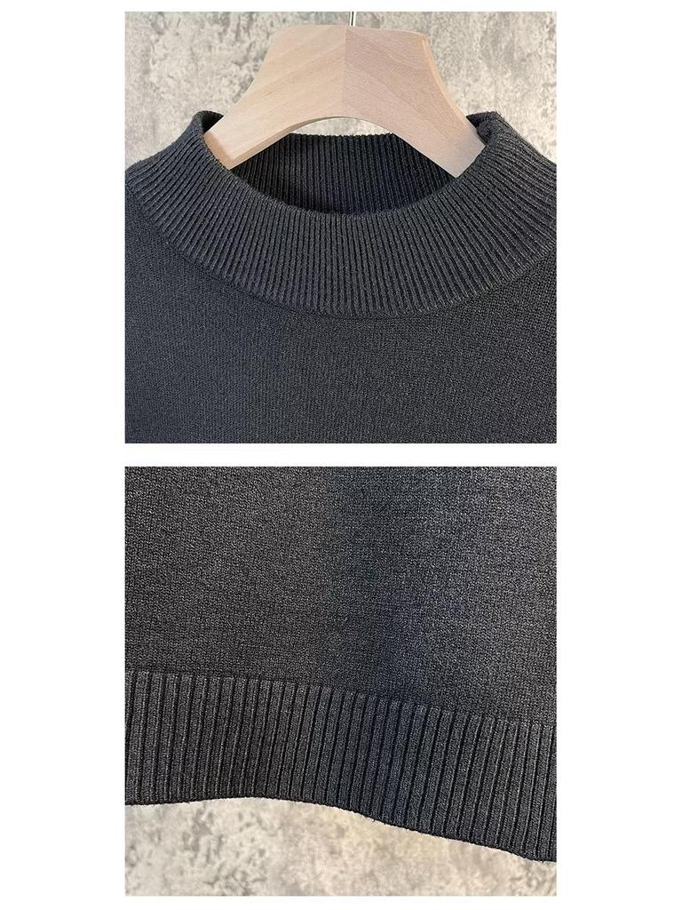 Men's Korean Style Loose Fit Knit High-Neck Long Sleeve Sweater for Autumn and Winter