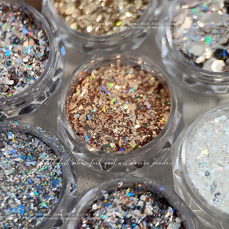 1Box Mini Sparkling Star Nail Glitter Sparkling Pentagram Nail Decoration Nail Salon Design Accessories DIY Nail Art Design