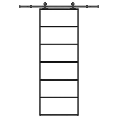 Vidaxl Sliding Door With Hardware, Esg Glass And Aluminium, 76X205 Cm