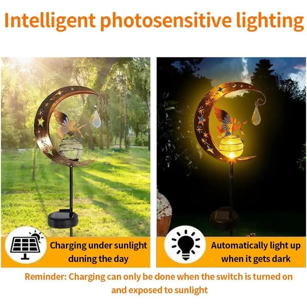 Solar Iron Decor Light Lamp Driveway Fairy Patio Powered Ip65 Fence Outdoor Lights Lawn Waterproof Dawn Led Dusk Ornaments Metal