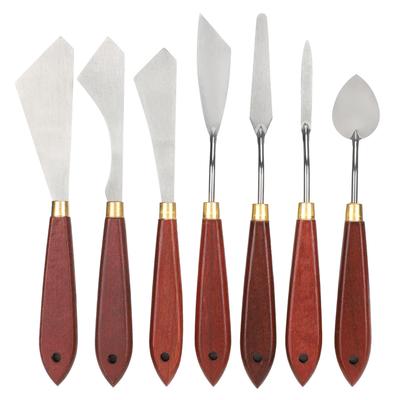 7Pcs Set Stainless Steel Palette Knife Mixing Scraper Set for Oil Painting Acrylic Mix